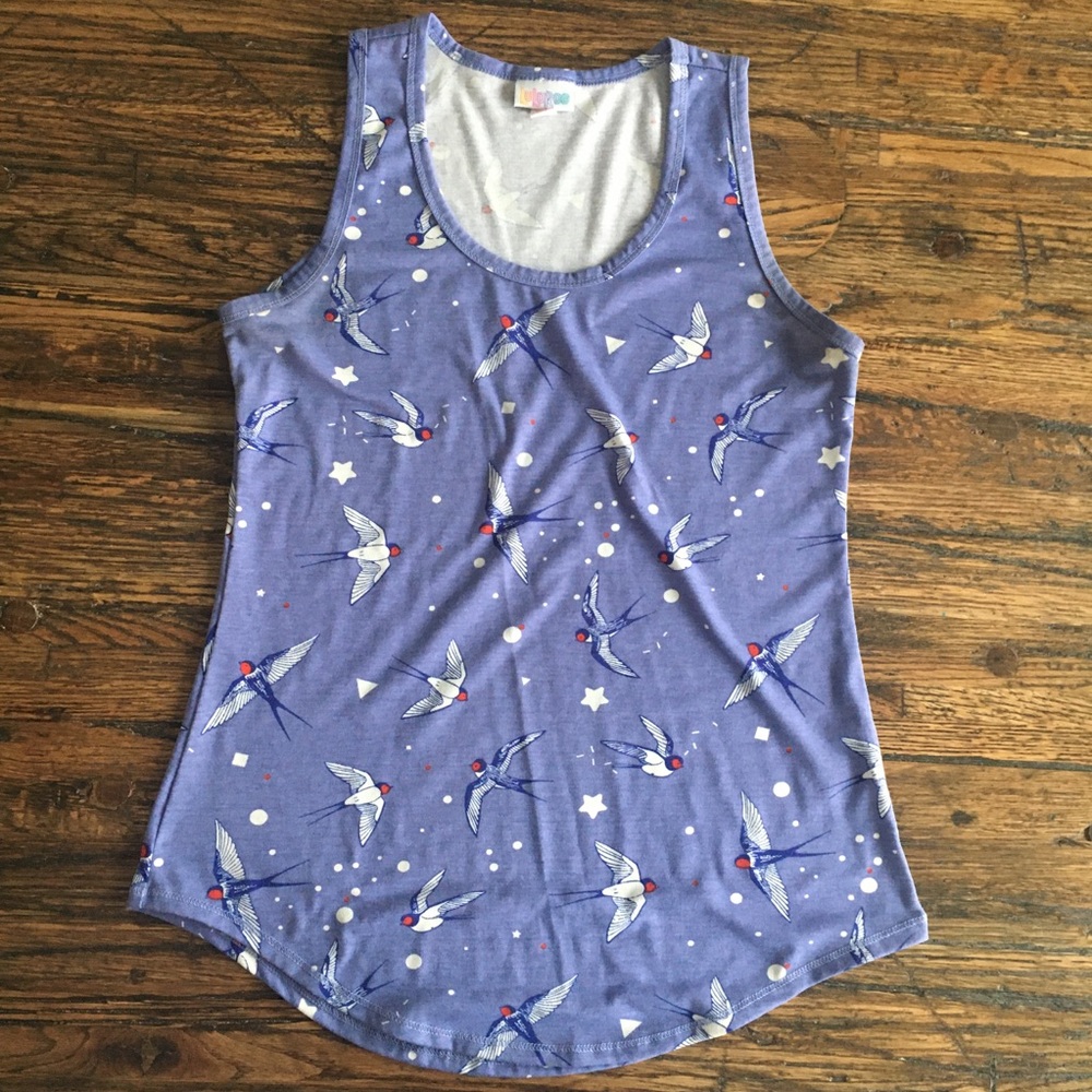 Lularoe tank top sz small blue birds